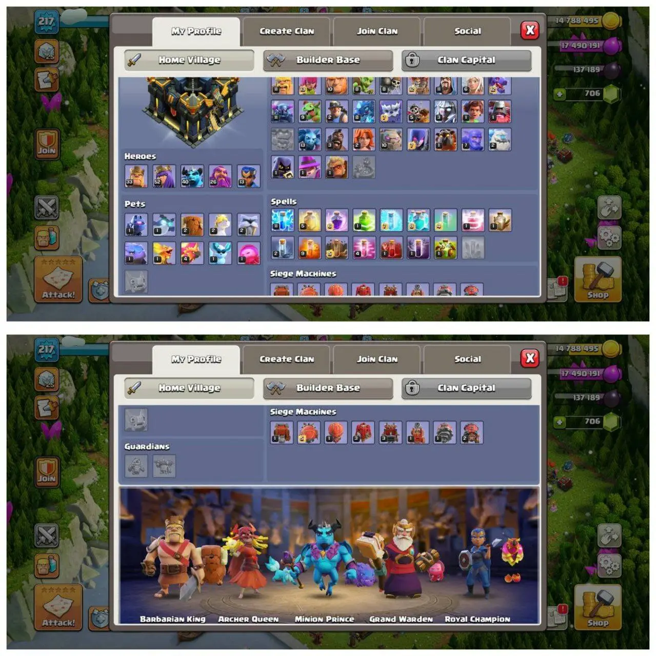 {60% DISCOUNT} TH17 RUSH BASE ID⚡️6 EPIC EQUIPMENT⚡️XP-217⚡️HERO 33-52-40-26-13⚡️ 363 CWL MEDALS⚡️ MAGIC ITEMS⚡️OP LAB⚡️INSTANT DELIVERY 🚚