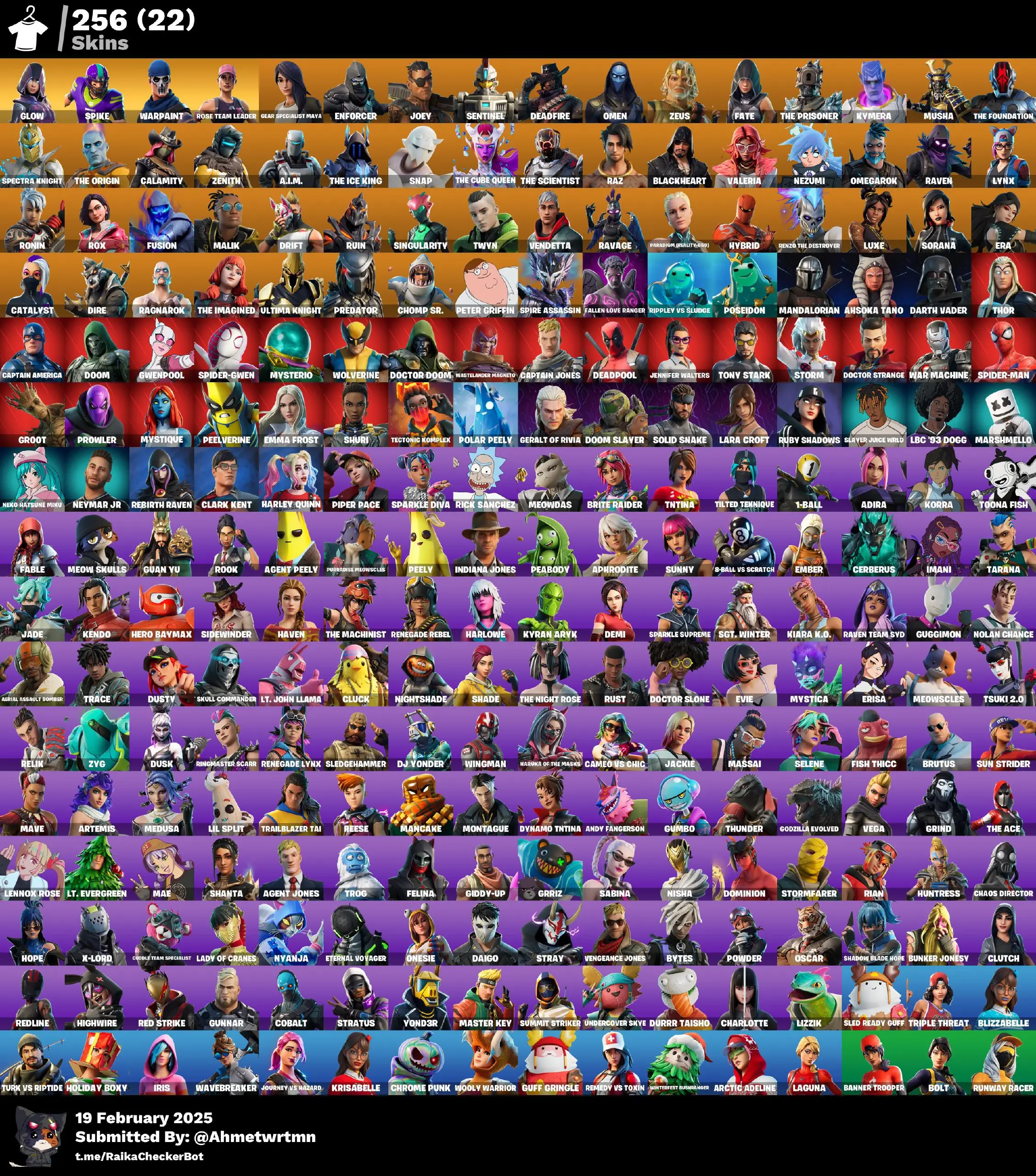 FORTNITE 256 SKIN FULL ACCESS ACCOUNT