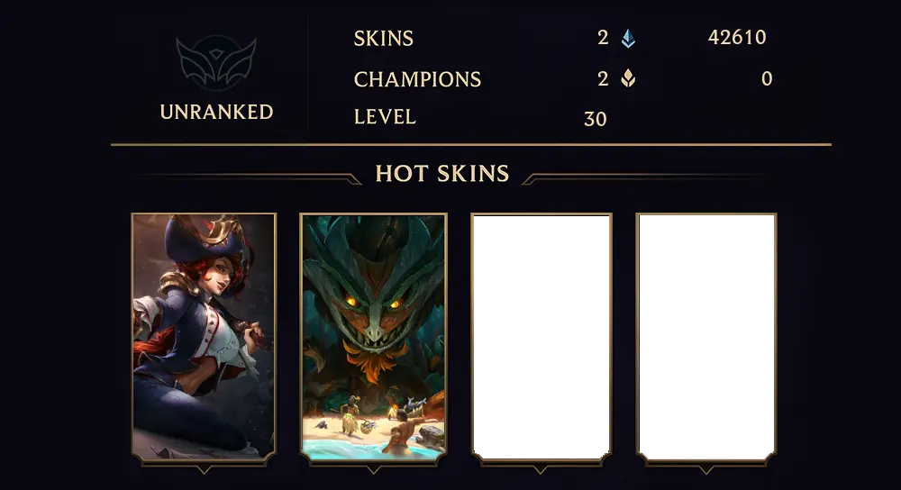 UNRANKED - 30 LVL - 2 SKIN