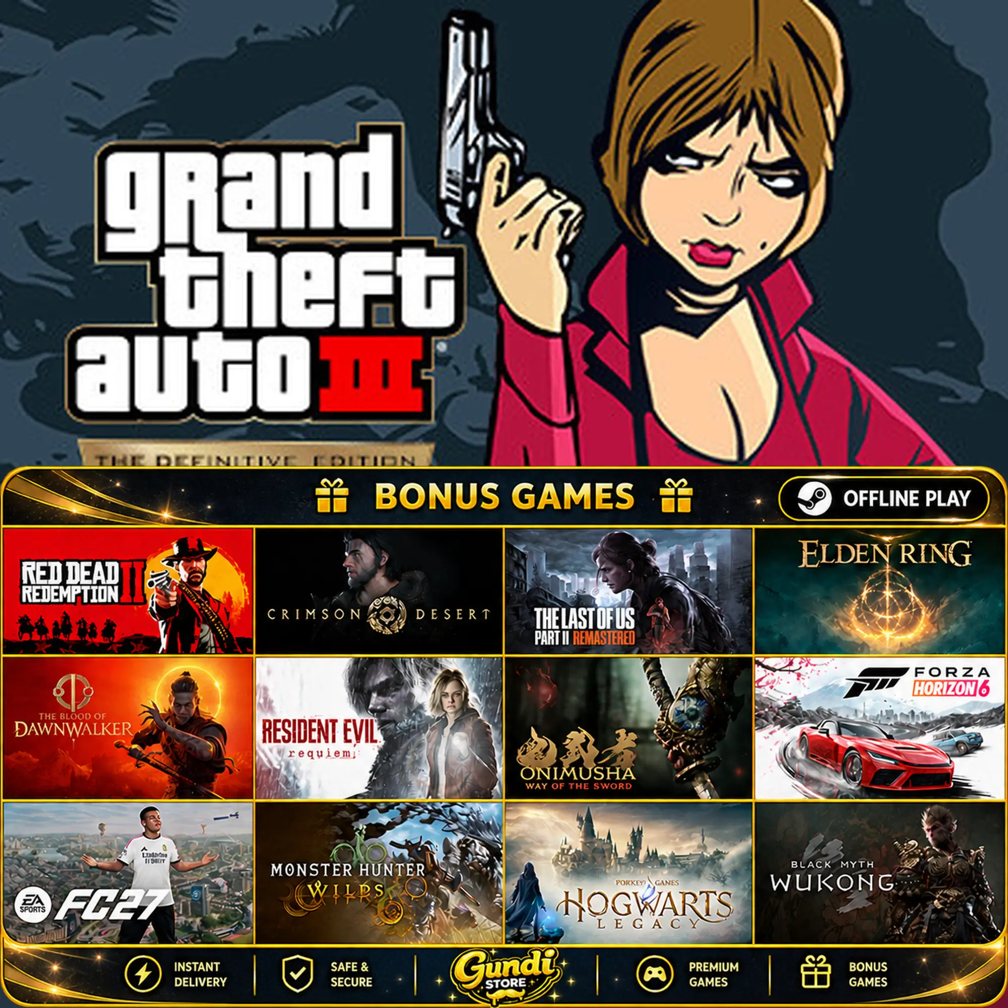 [AUTO CODE] - Grand Theft Auto III - The Definitive Edition + BONUS GAME