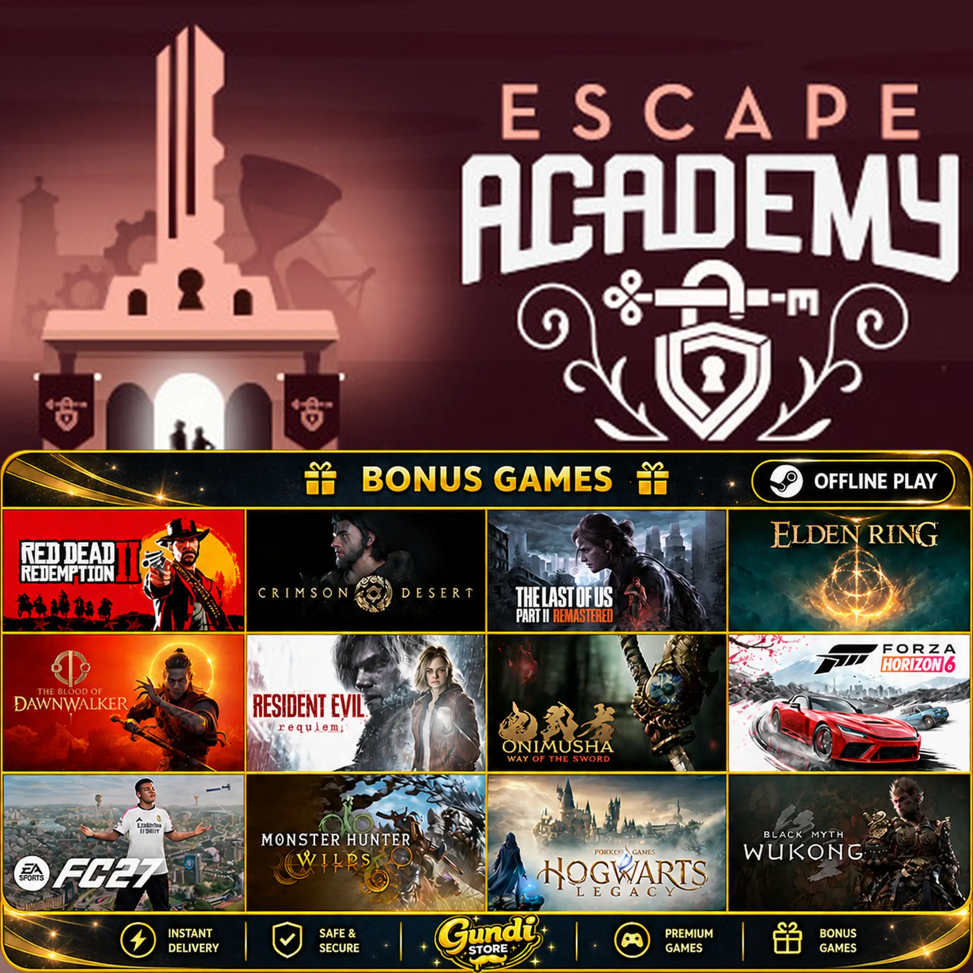 [AUTO CODE] - Escape Academy + BONUS GAME