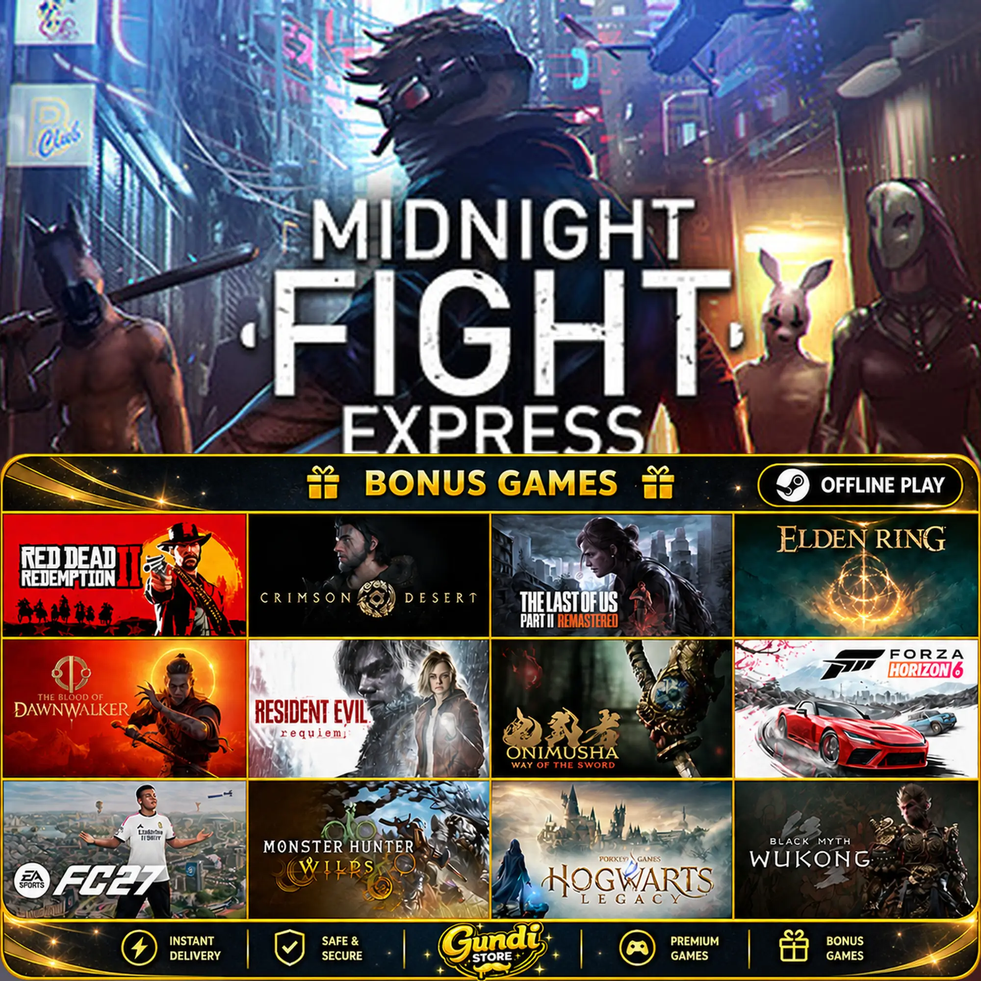 [AUTO CODE] - Midnight Fight Express + BONUS GAME