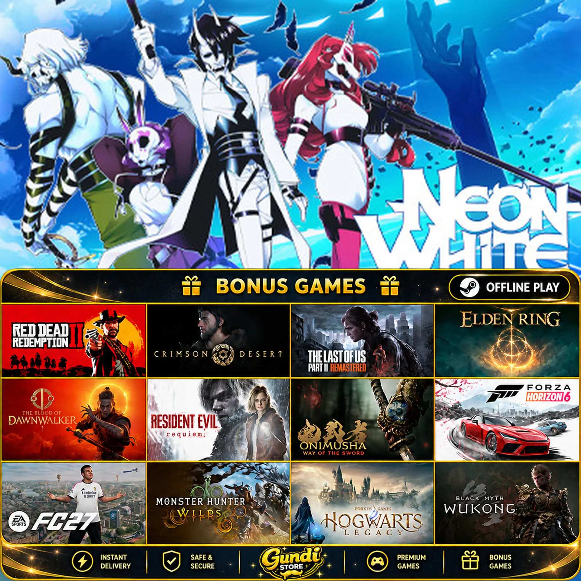 [AUTO CODE] - Neon White + BONUS GAME