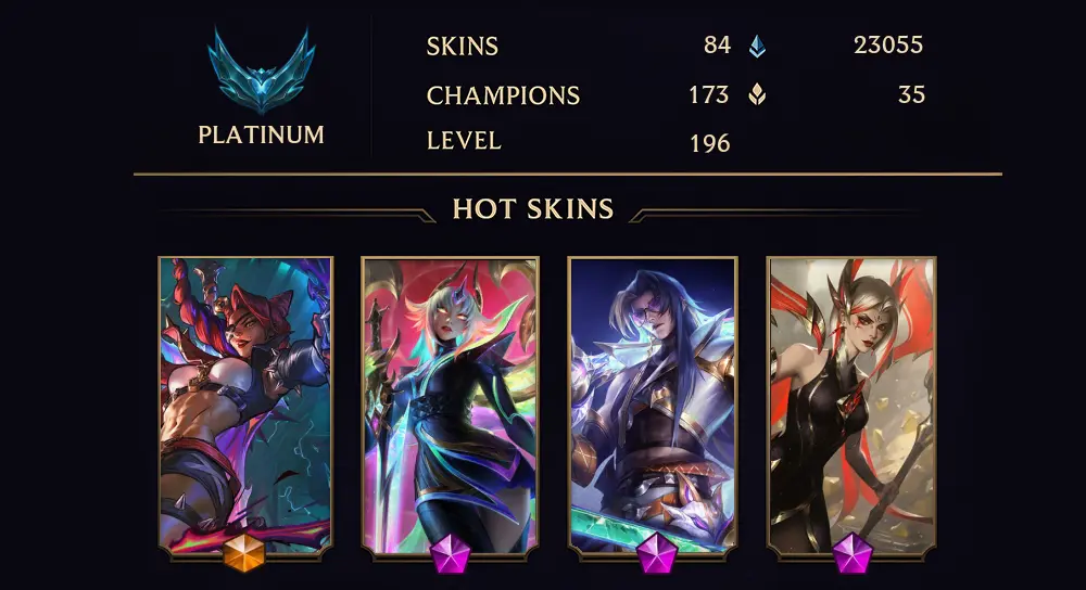 PLATINUM I - 196 LVL - 84 SKIN