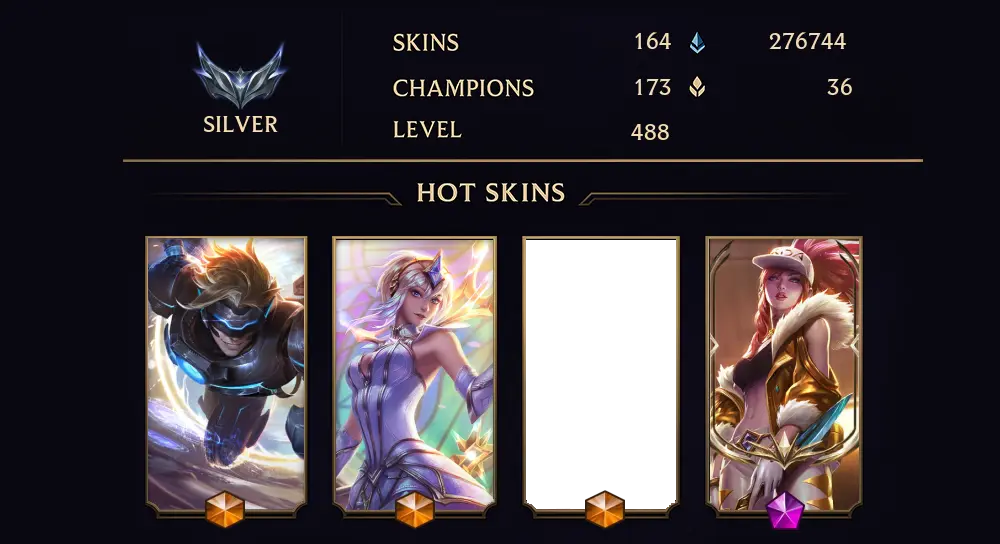 SILVER I - 488 LVL - 164 SKIN