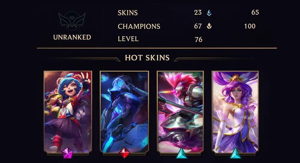 UNRANKED - 76 LVL - 23 SKIN