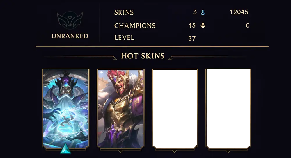 UNRANKED - 37 LVL - 3 SKIN