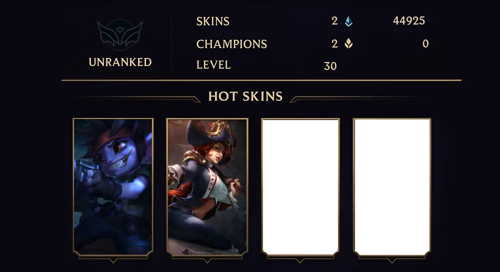 UNRANKED - 30 LVL - 2 SKIN