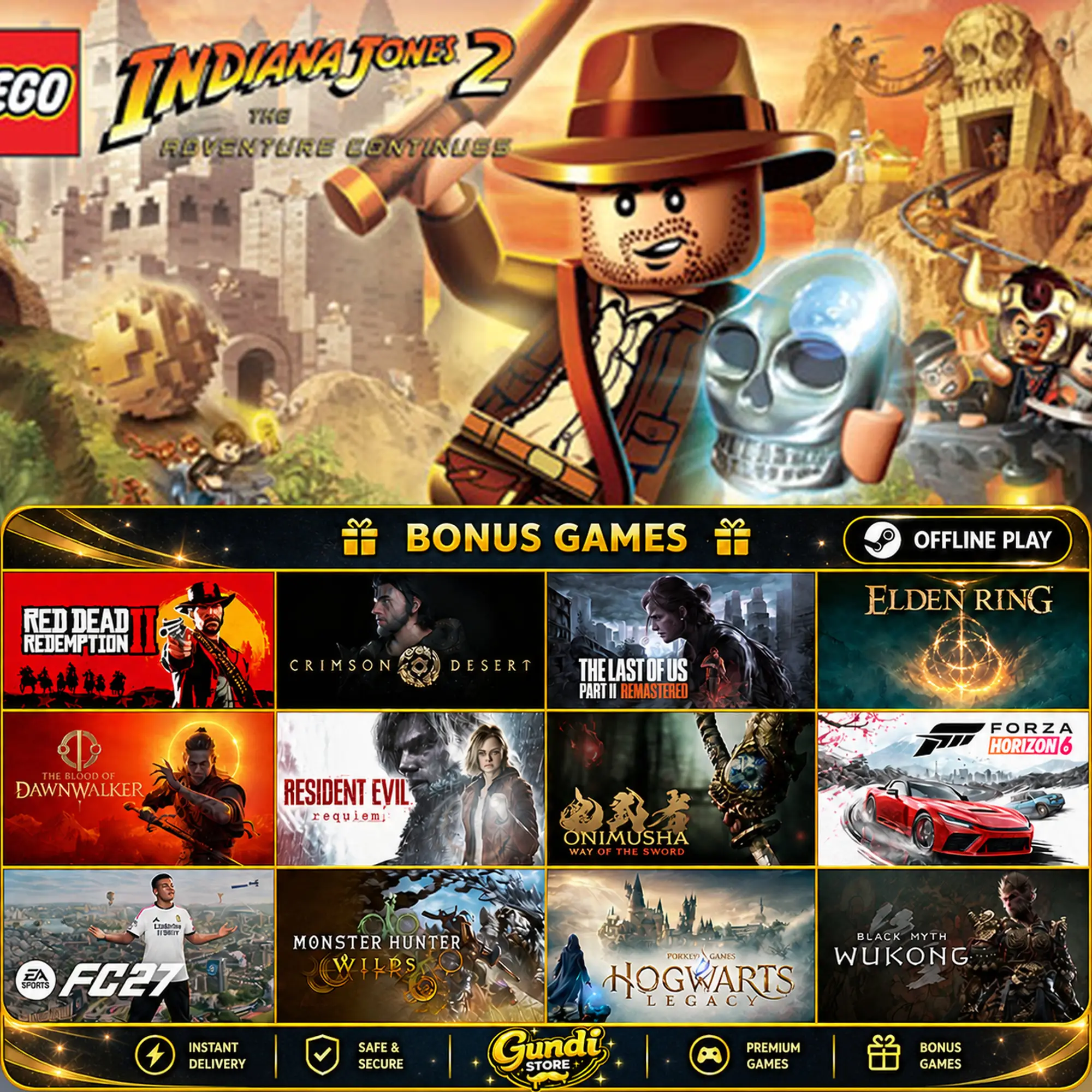 [AUTO CODE] - LEGO Indiana Jones 2_ The Adventure Continues + BONUS GAME