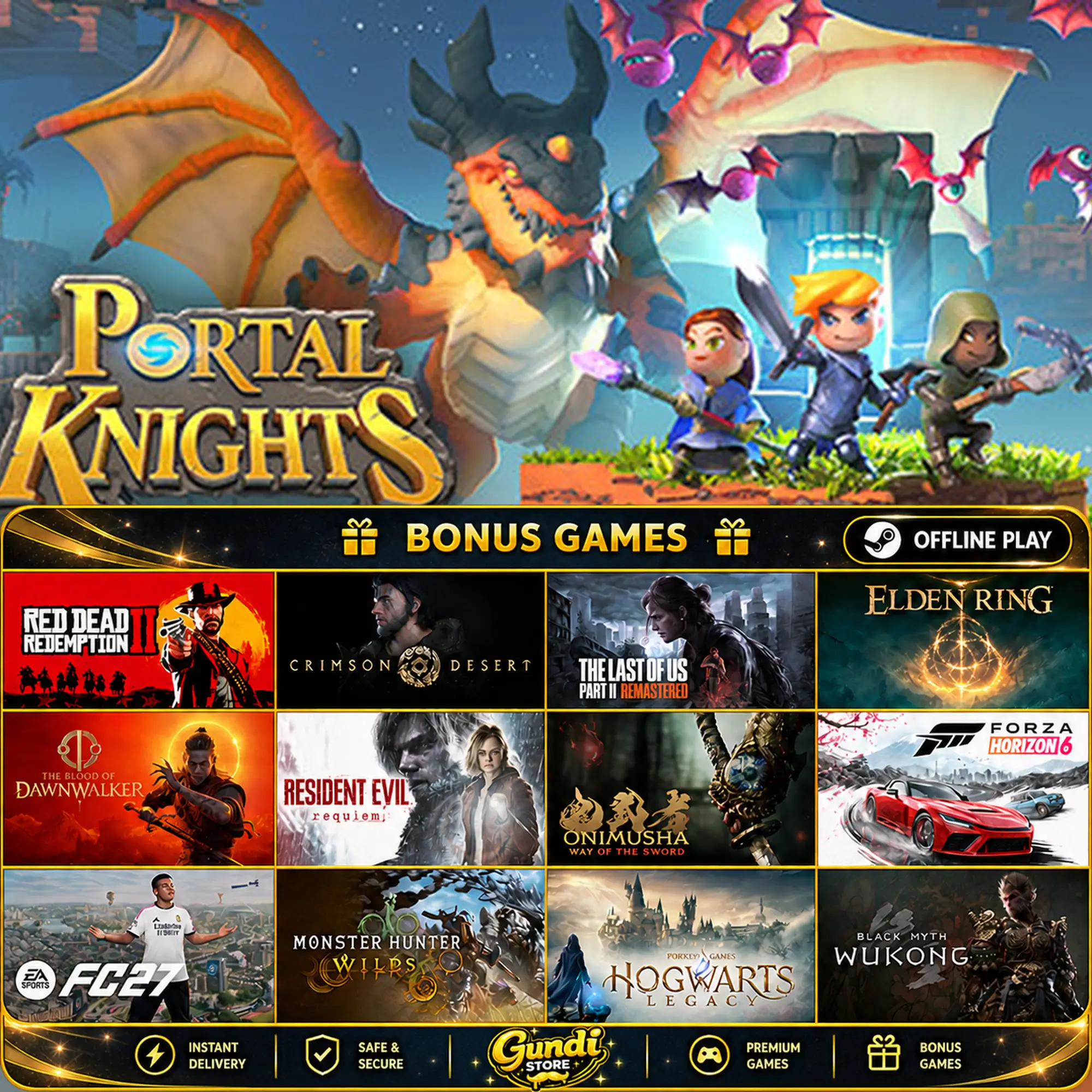 [AUTO CODE] - Portal Knights + BONUS GAME