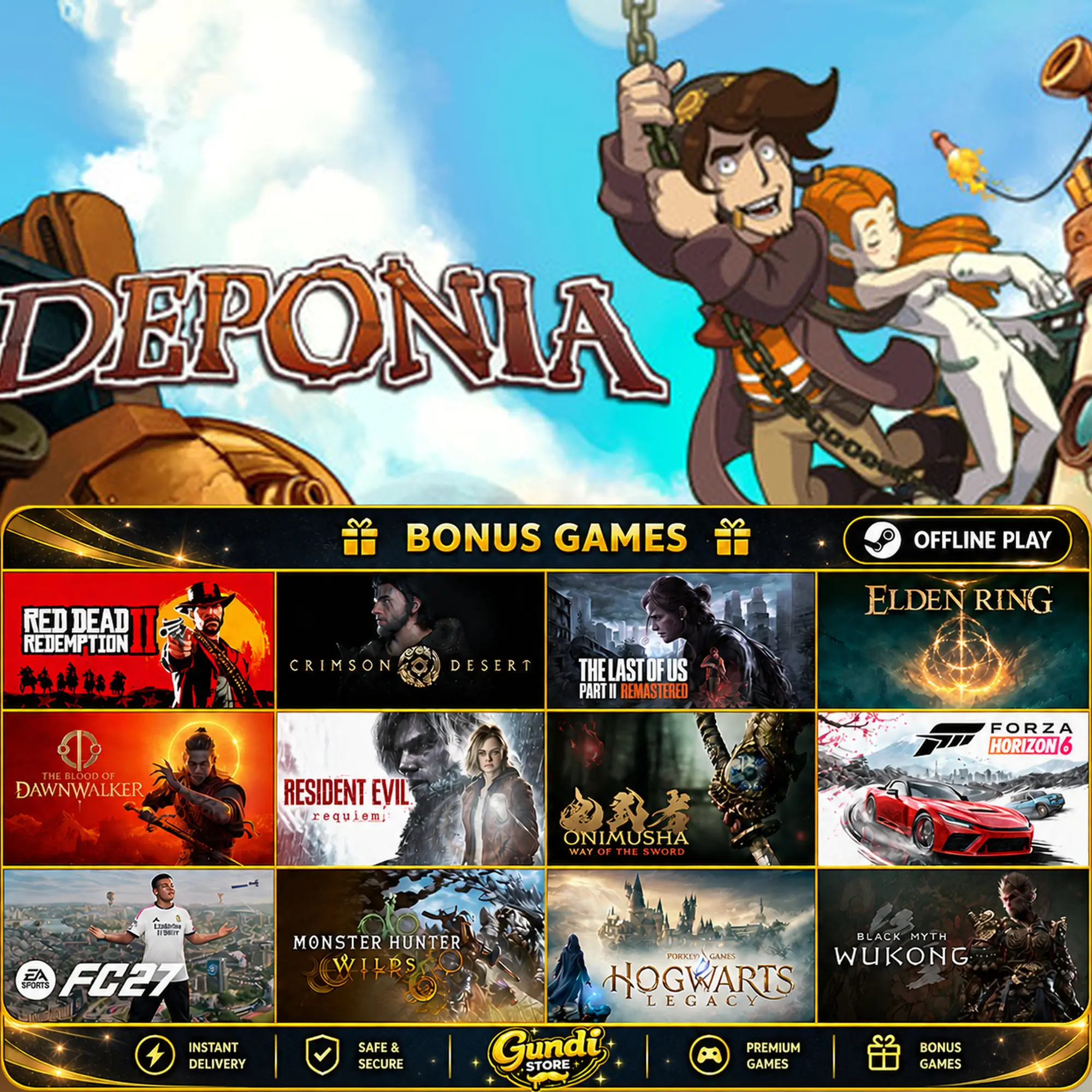 [AUTO CODE] - Deponia + BONUS GAME