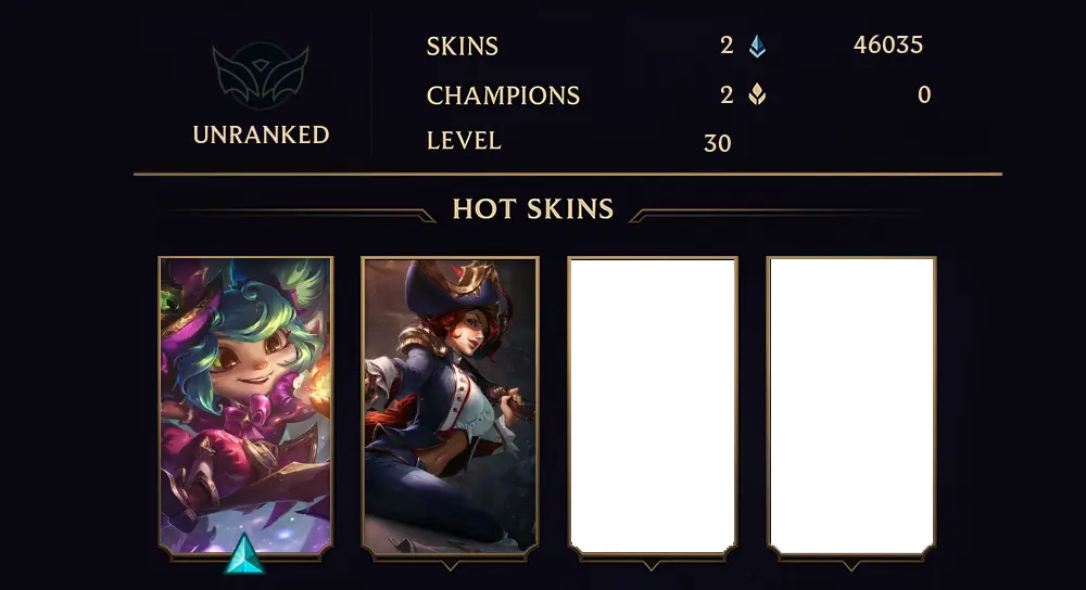 UNRANKED - 30 LVL - 2 SKIN