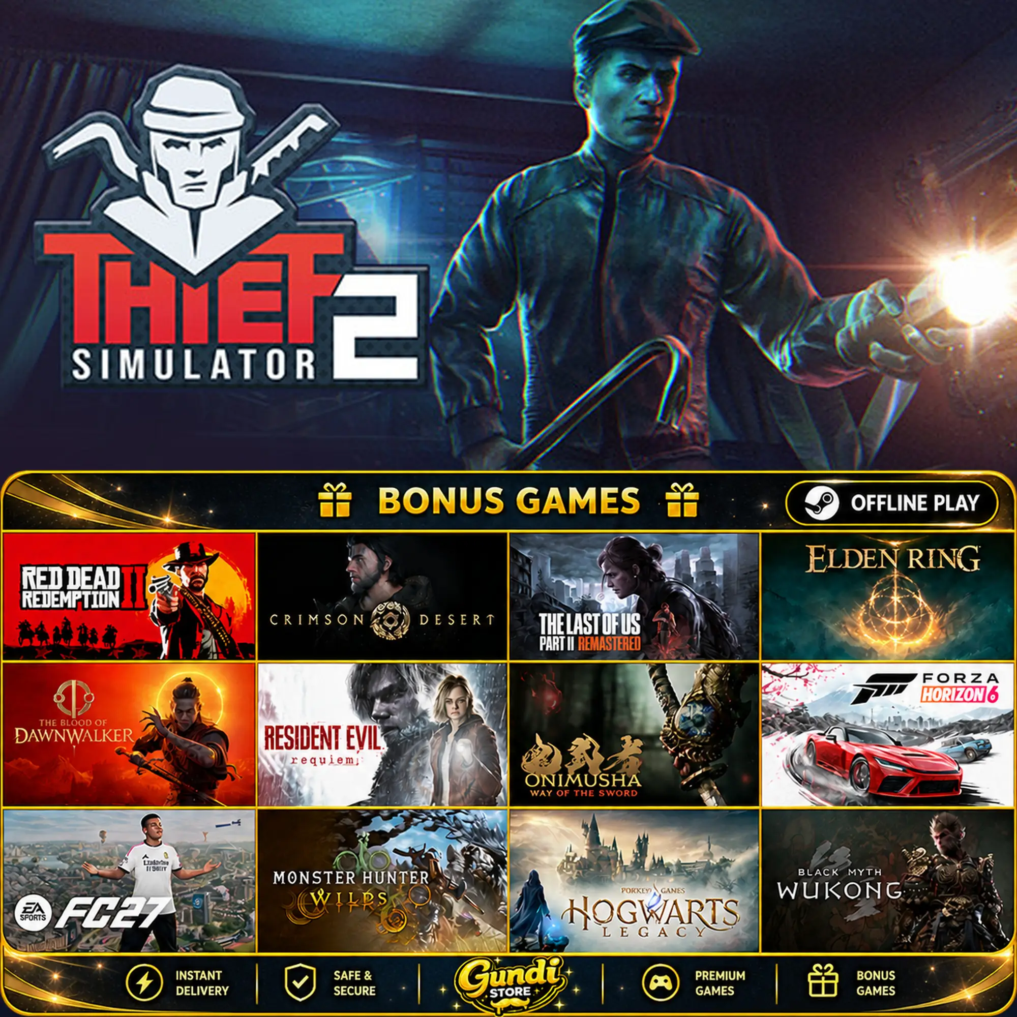 [AUTO CODE] - Thief Simulator 2 + BONUS GAME