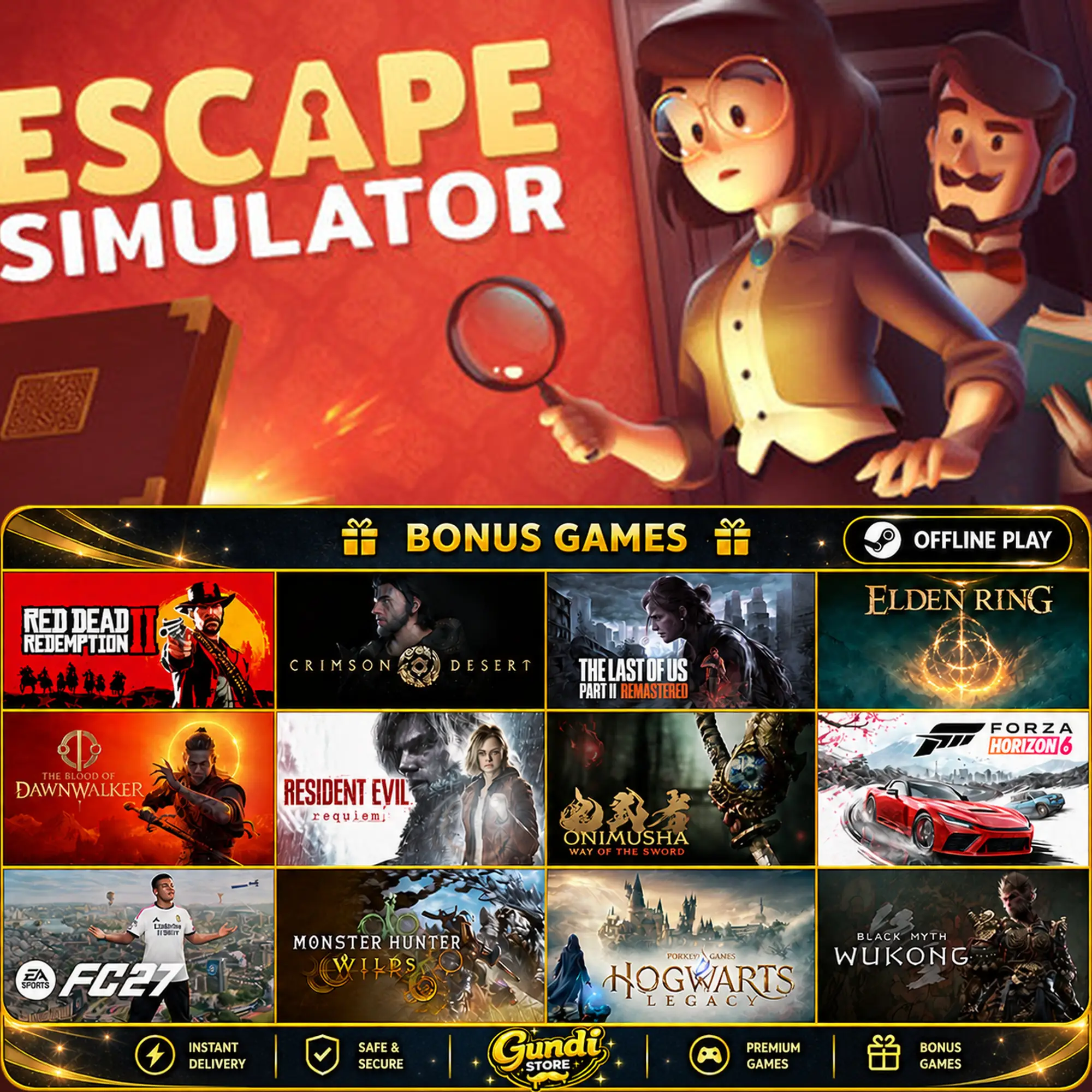 [AUTO CODE] - Escape Simulator + BONUS GAME