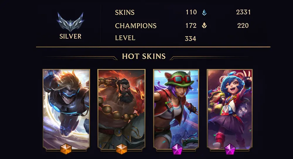 SILVER II - 334 LVL - 110 SKIN