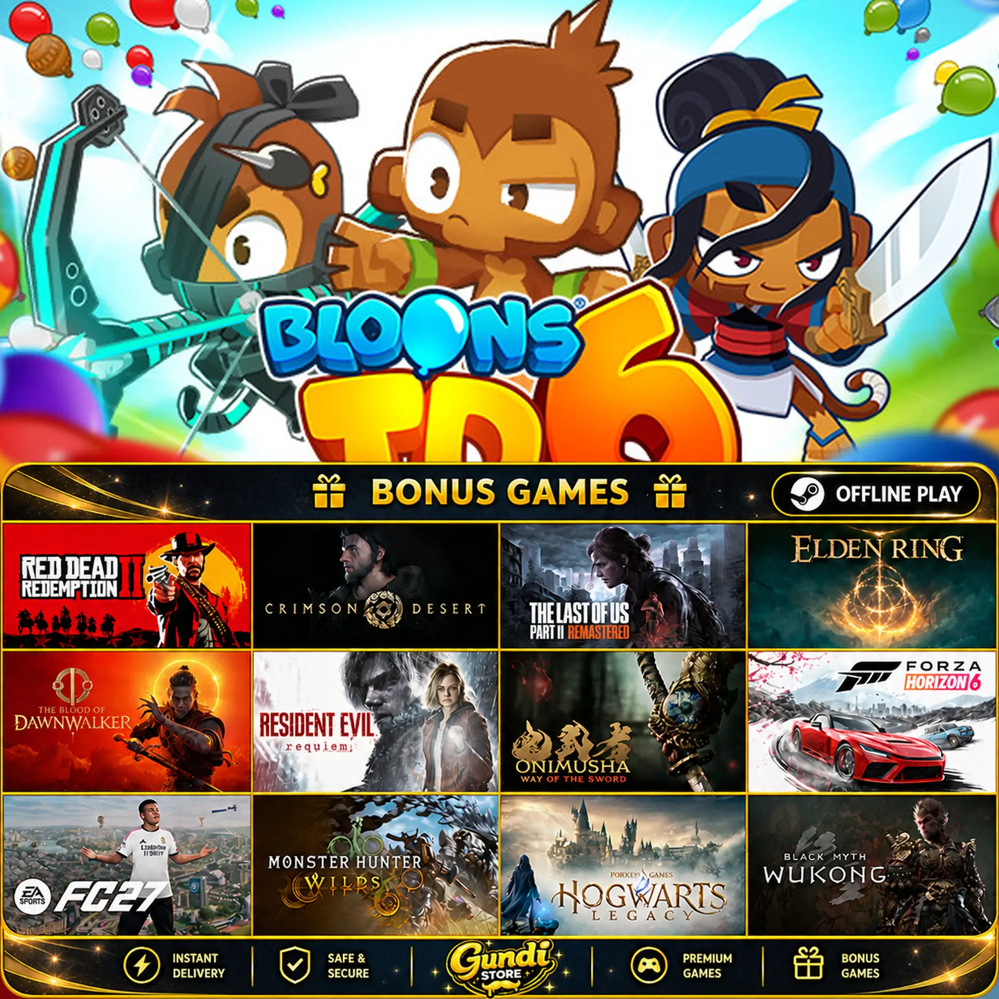 [AUTO CODE] - Bloons TD 6 + BONUS GAME