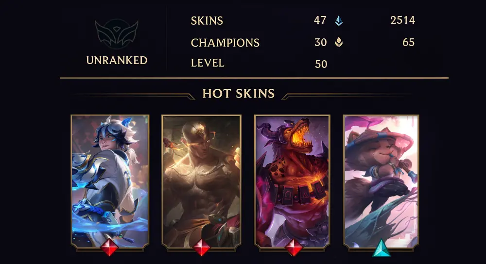 UNRANKED - 50 LVL - 47 SKIN
