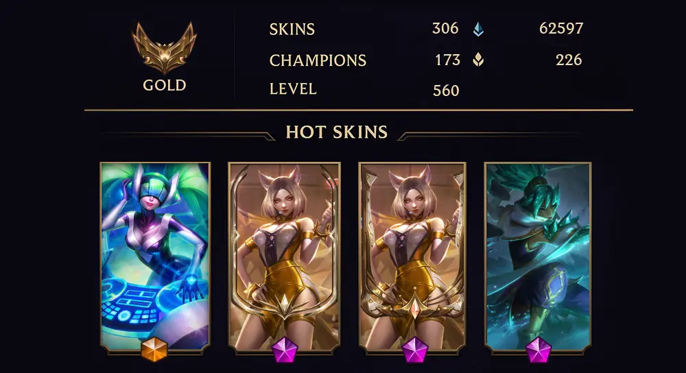 GOLD II - 560 LVL - 306 SKIN