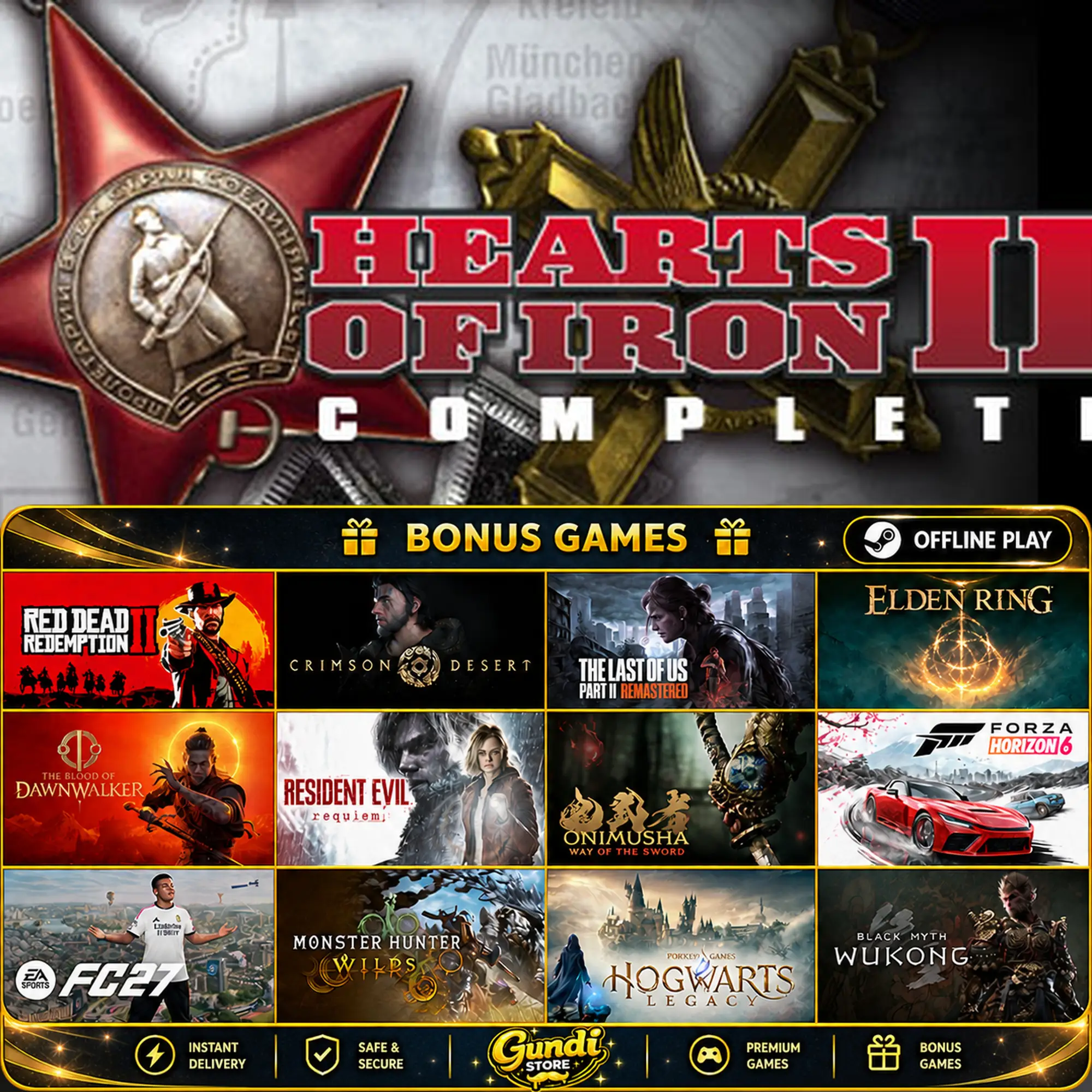 [AUTO CODE] - Hearts of Iron II Complete + BONUS GAME