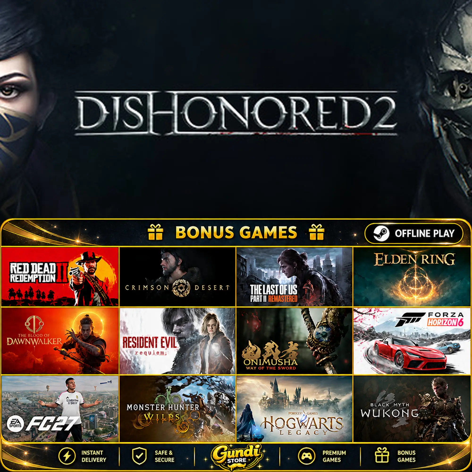 [AUTO CODE] - Dishonored 2 + BONUS GAME