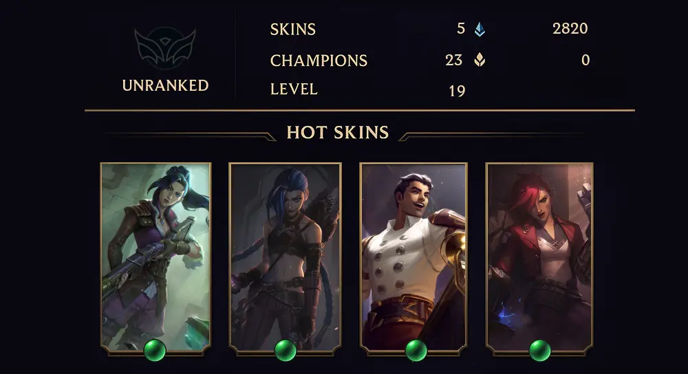 UNRANKED - 19 LVL - 5 SKIN