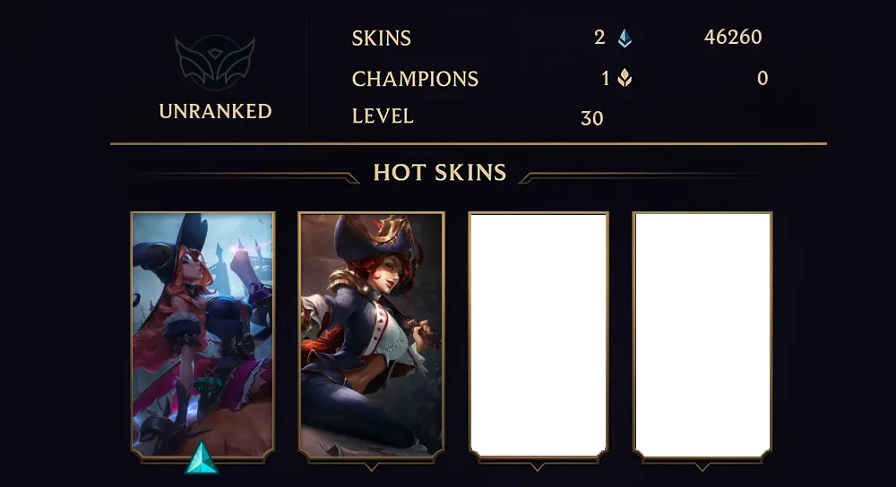 UNRANKED - 30 LVL - 2 SKIN
