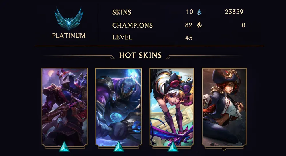 PLATINUM III - 45 LVL - 10 SKIN