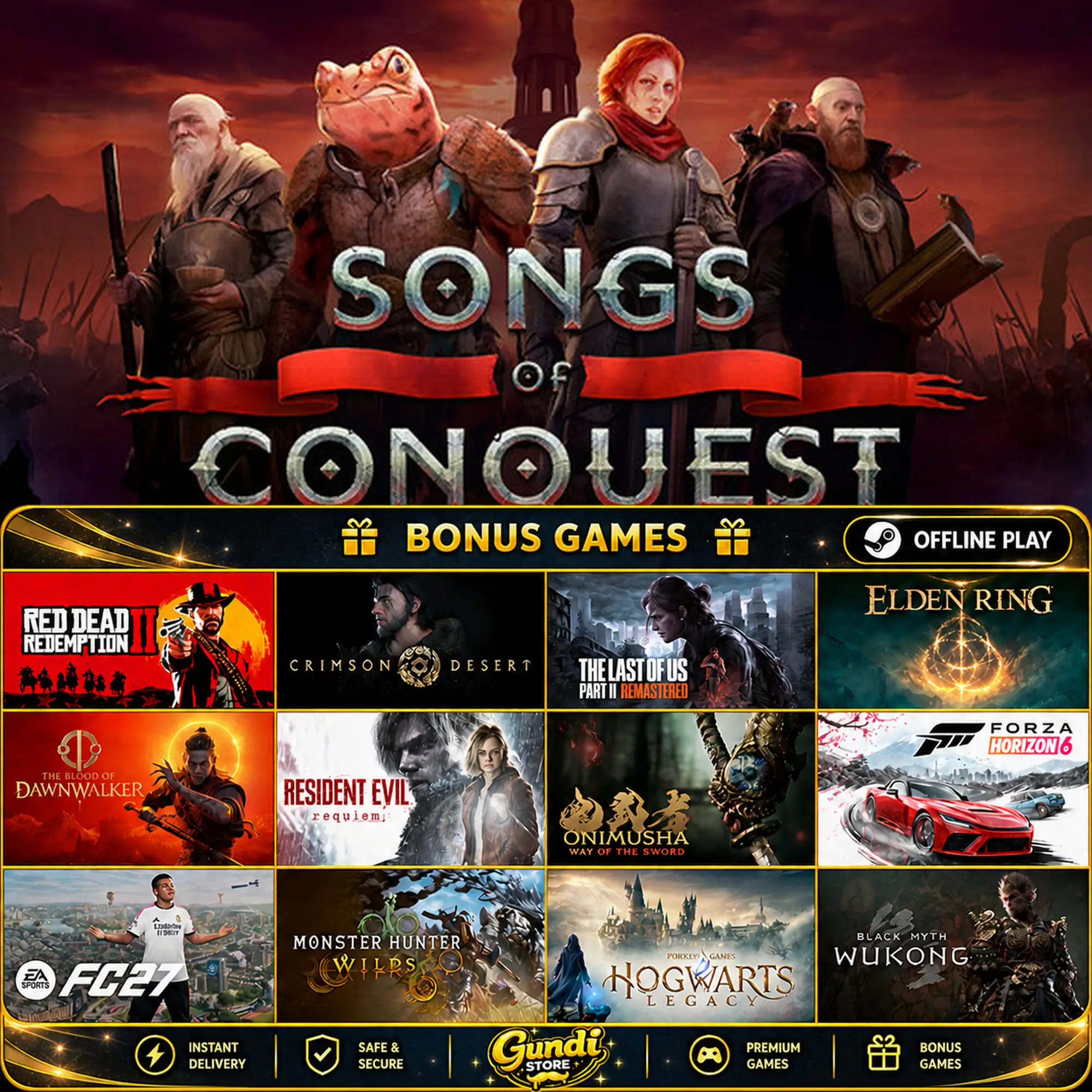[AUTO CODE] - Songs of Conquest + BONUS GAME