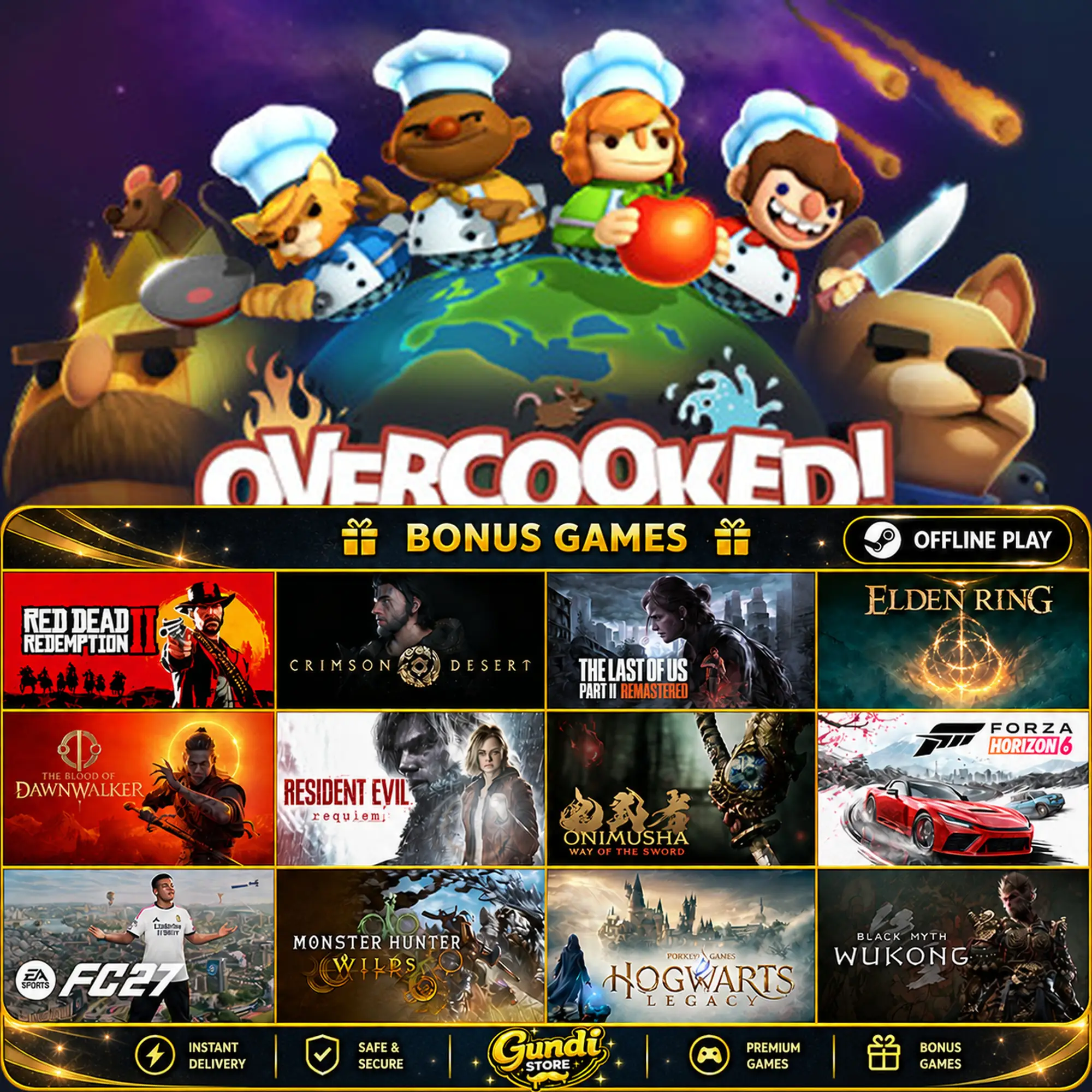 [AUTO CODE] - Overcooked + BONUS GAME