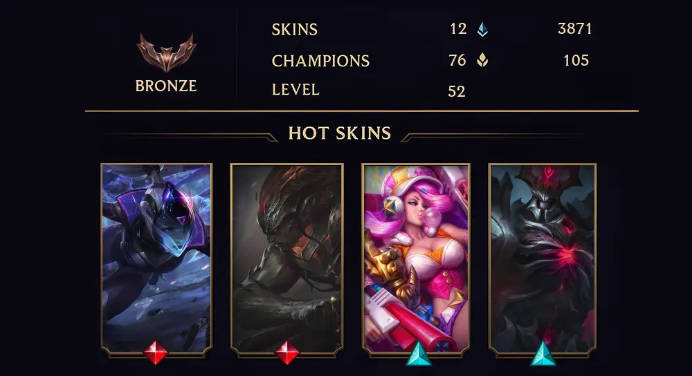 BRONZE I - 52 LVL - 12 SKIN