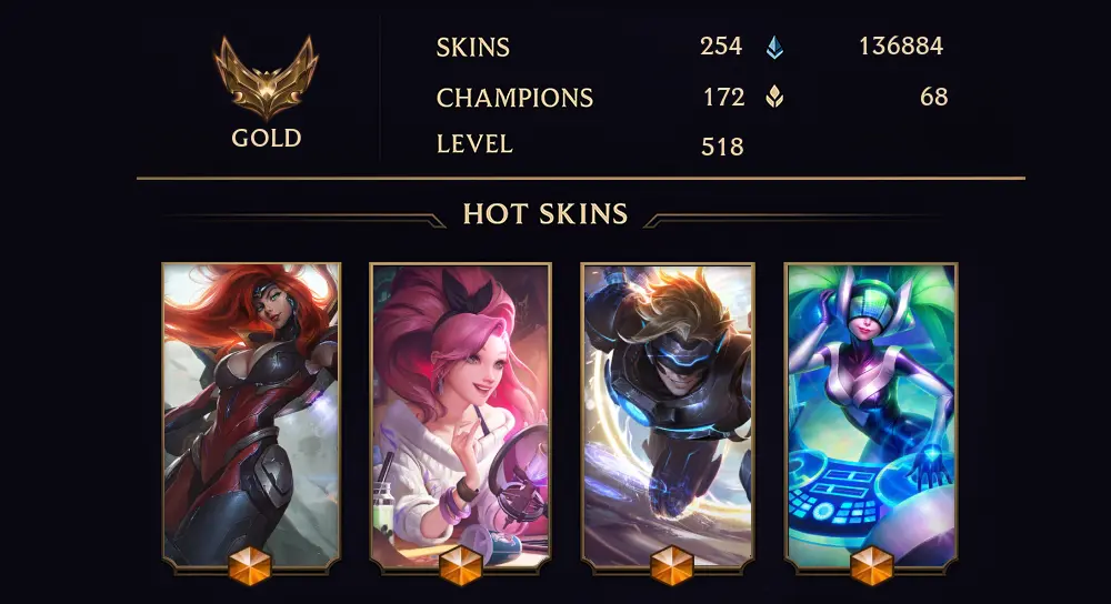 GOLD III - 518 LVL - 254 SKIN