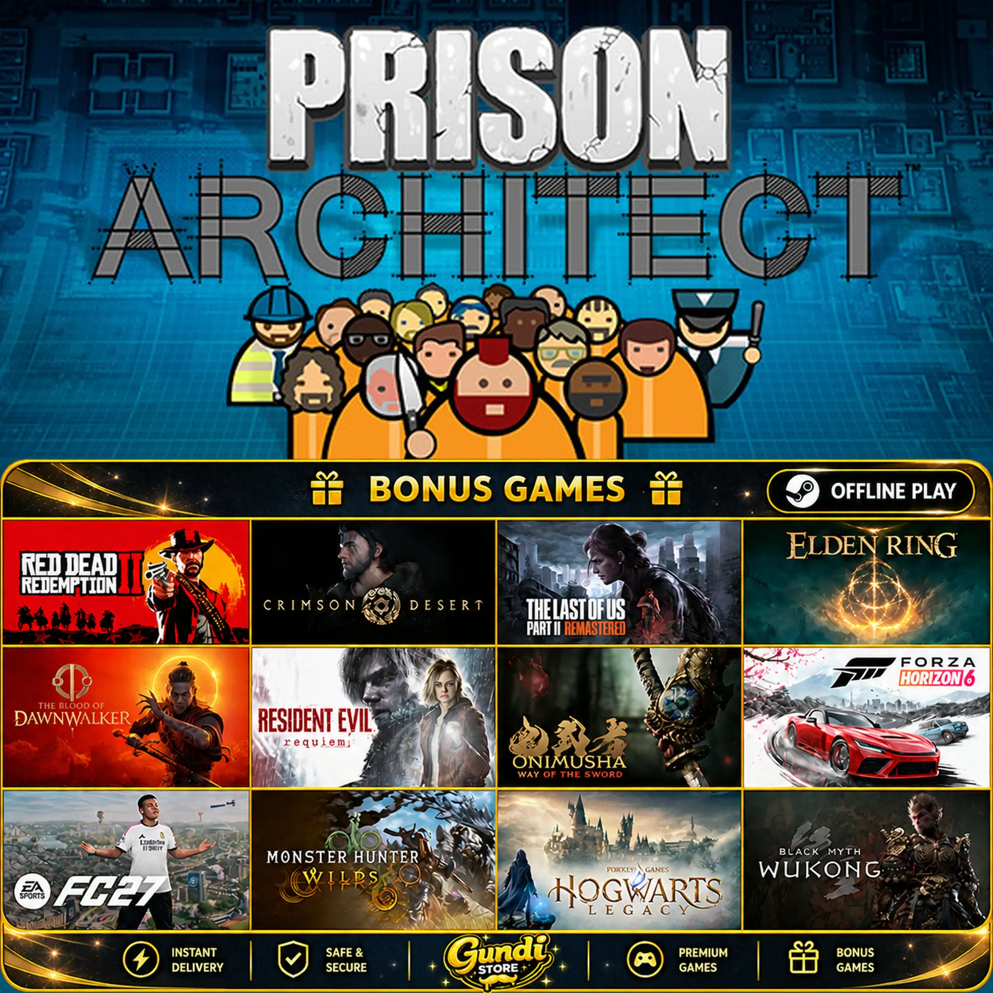 [AUTO CODE] - Prison Architect + BONUS GAME