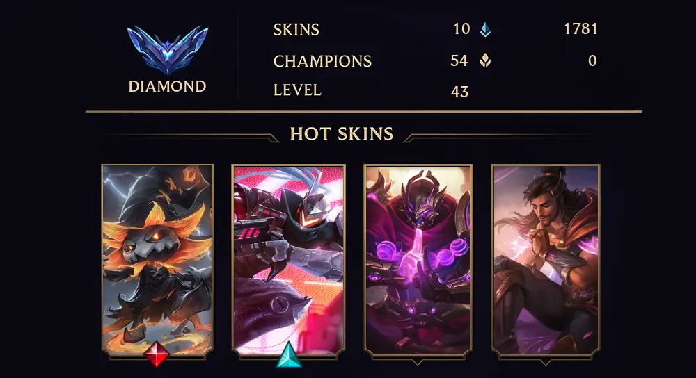 DIAMOND IV - 43 LVL - 10 SKIN