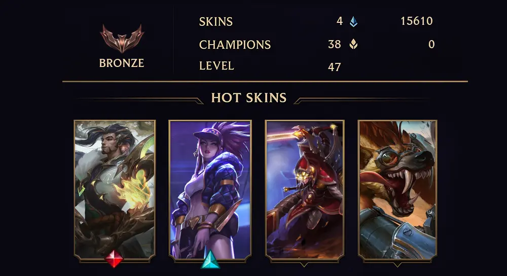 BRONZE IV - 47 LVL - 4 SKIN