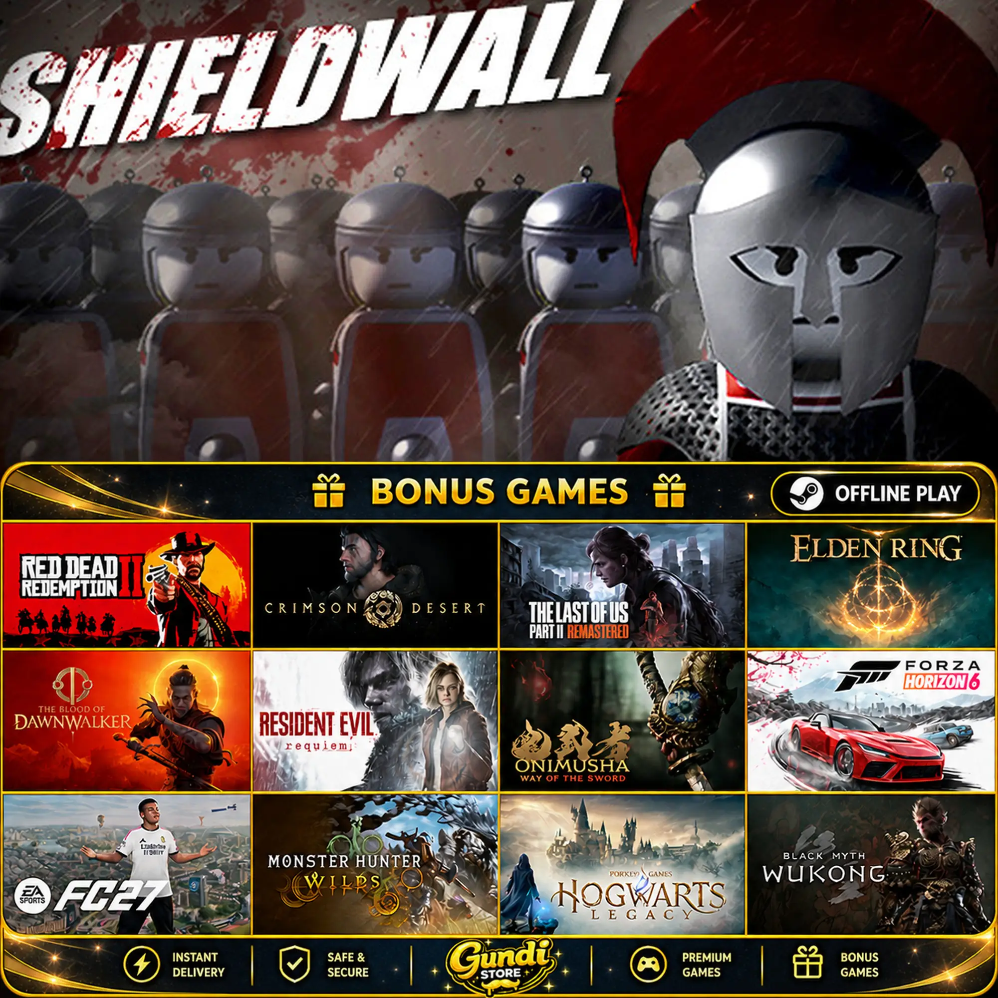 [AUTO CODE] - Shieldwall + BONUS GAME