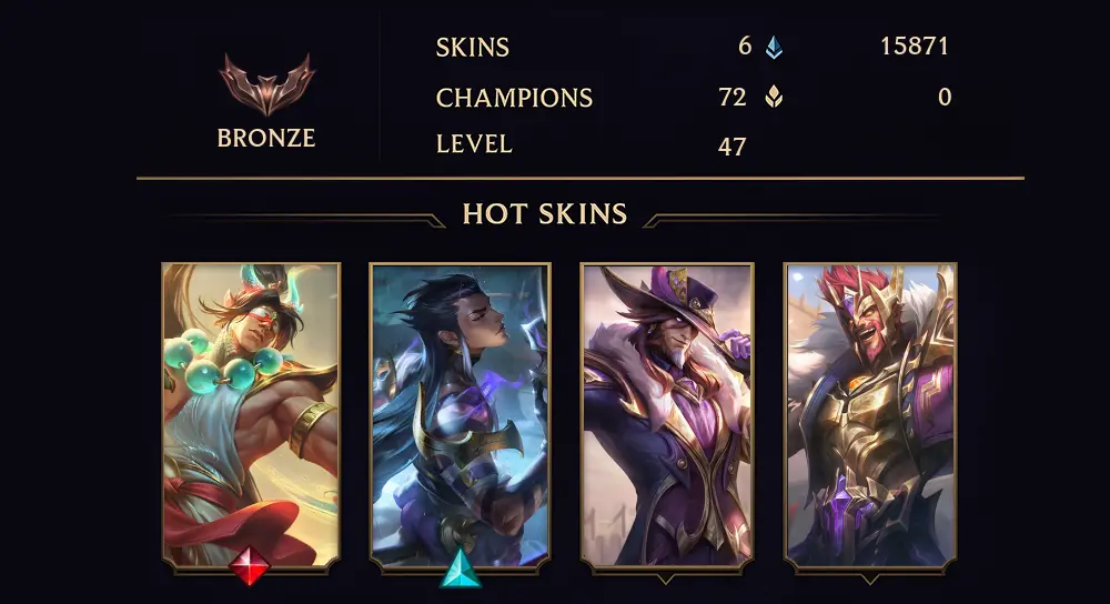 BRONZE II - 47 LVL - 6 SKIN