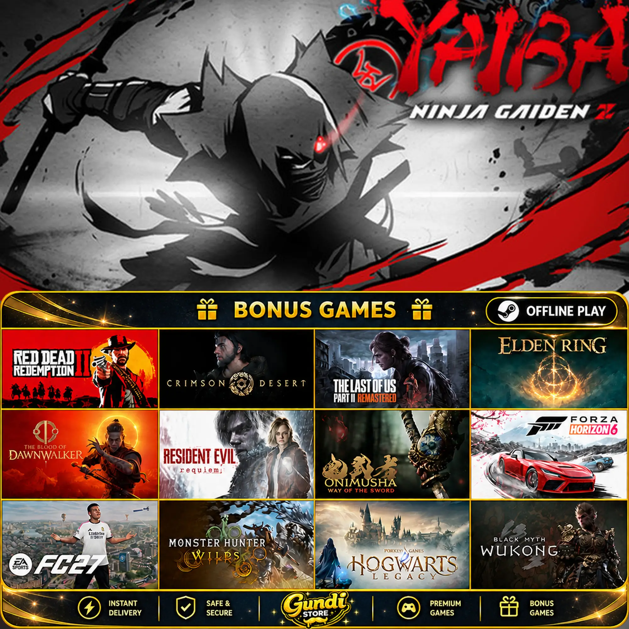 [AUTO CODE] - YAIBA_ NINJA GAIDEN Z + BONUS GAME
