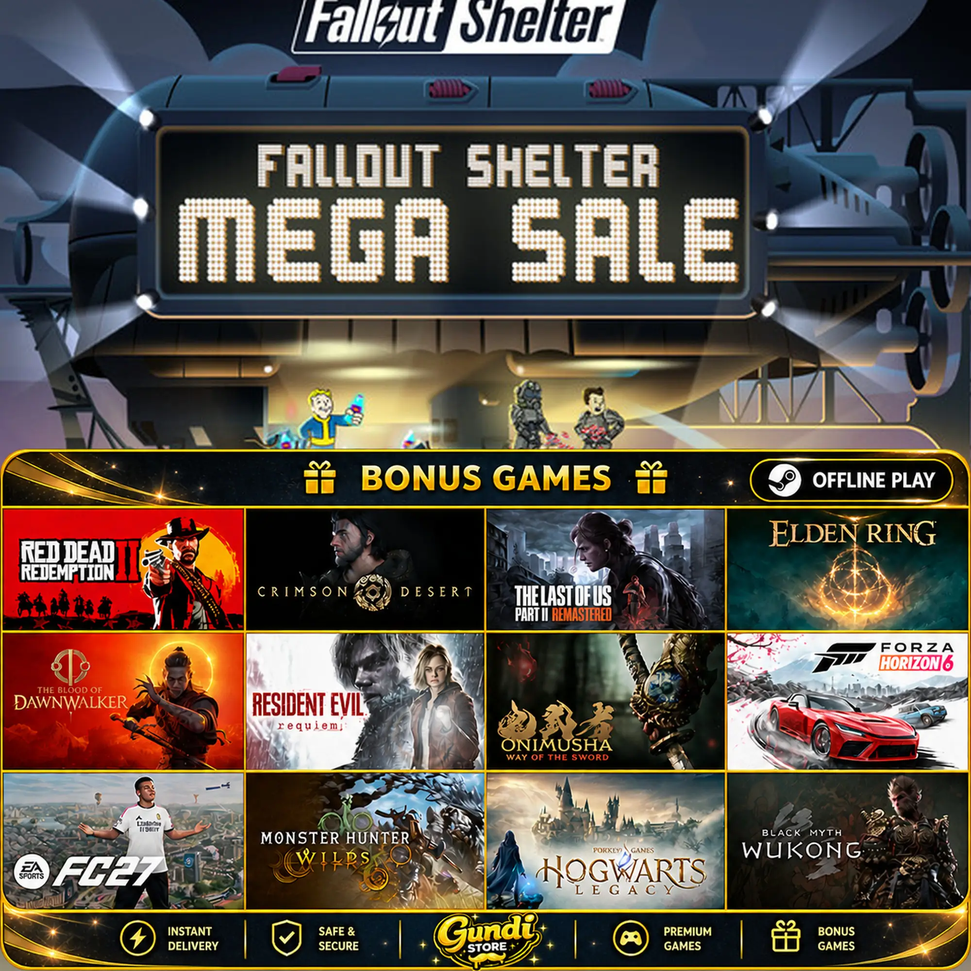 [AUTO CODE] - Fallout Shelter + BONUS GAME