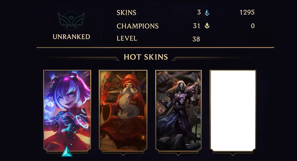 UNRANKED - 38 LVL - 3 SKIN