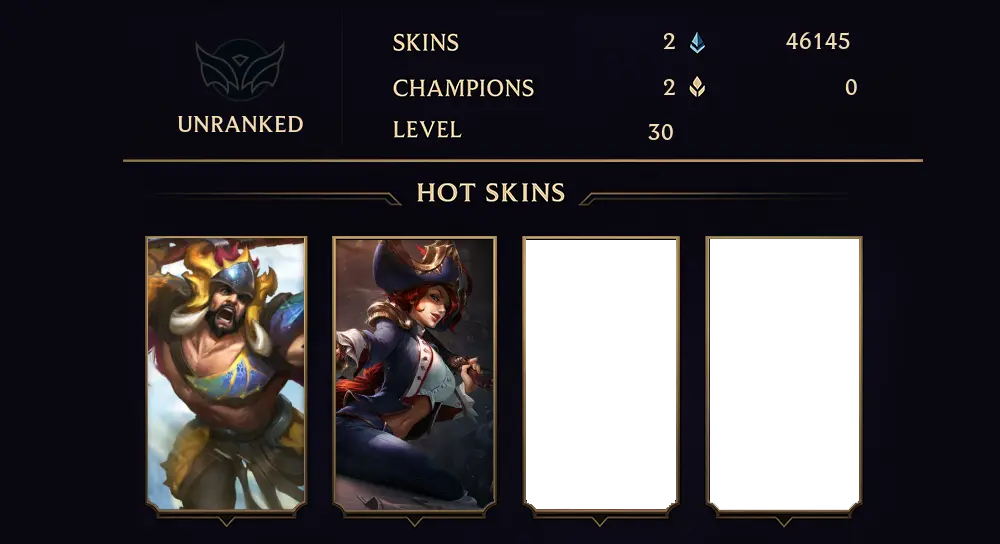 UNRANKED - 30 LVL - 2 SKIN
