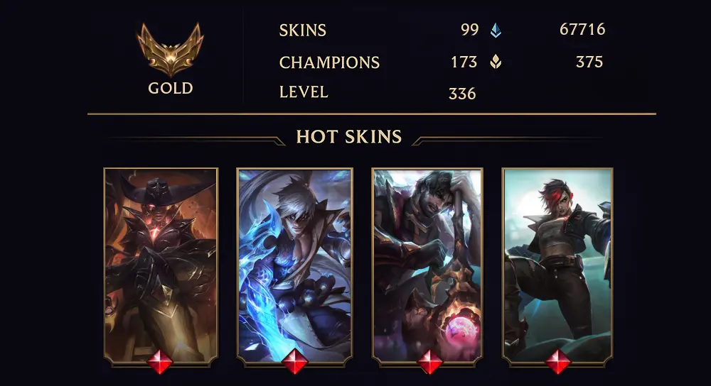 GOLD I - 336 LVL - 99 SKIN