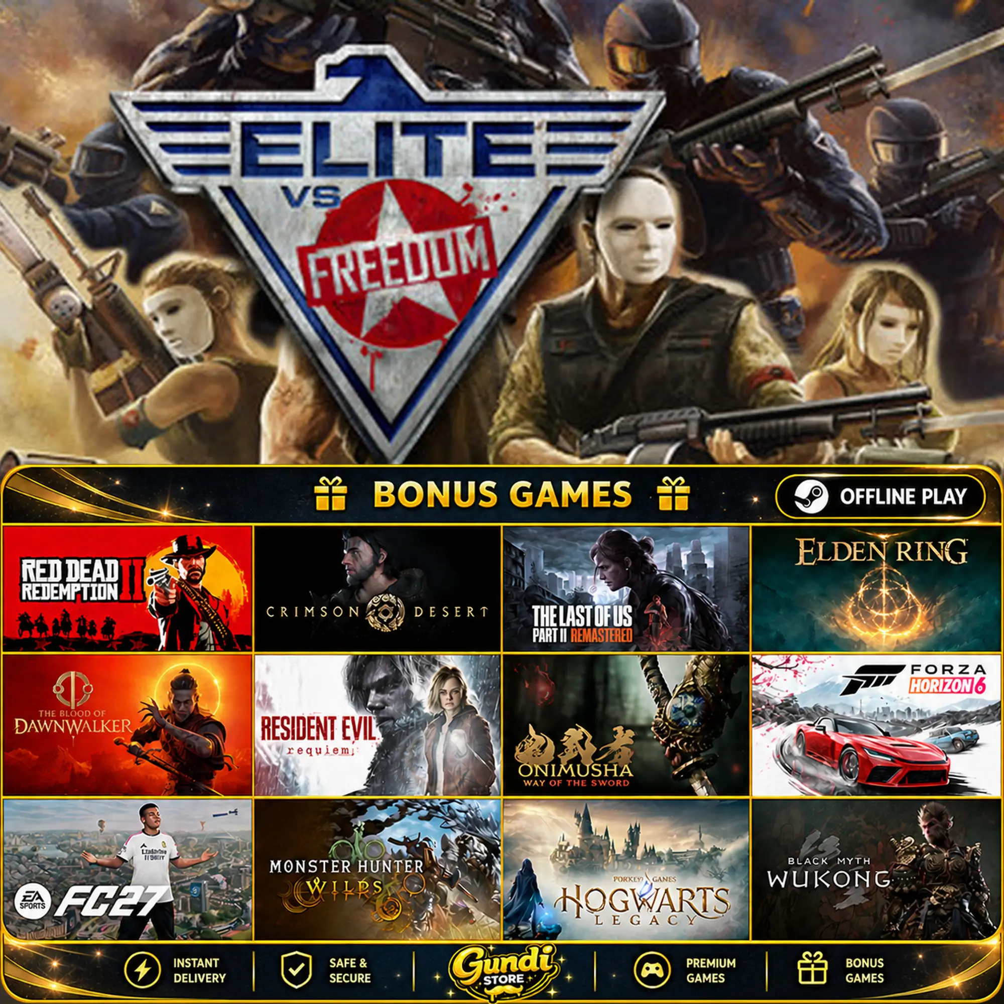 [AUTO CODE] - Elite vs. Freedom + BONUS GAME