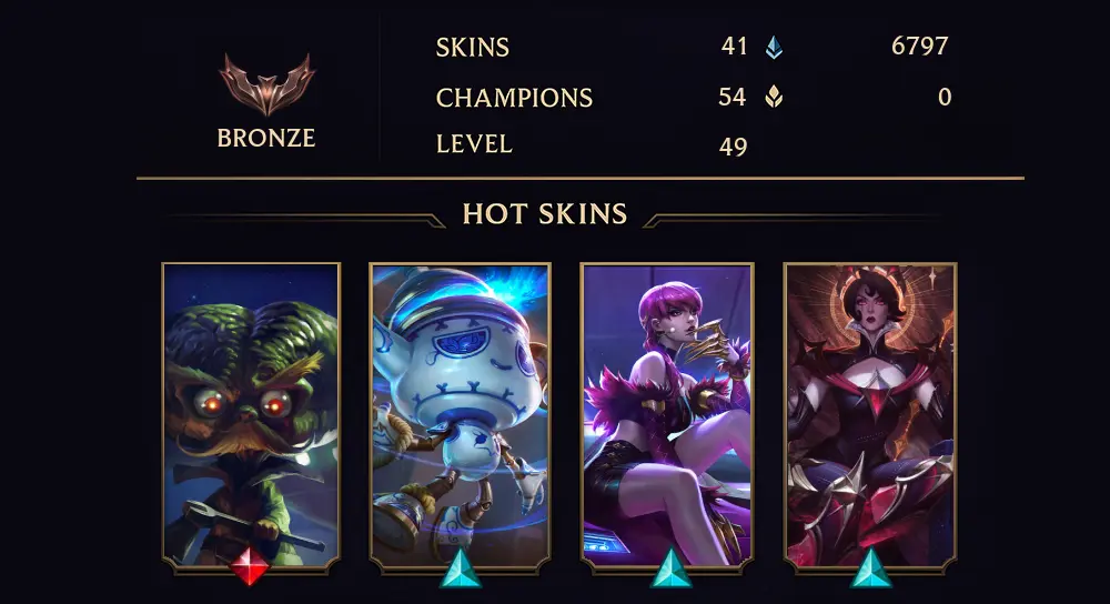 BRONZE I - 49 LVL - 41 SKIN