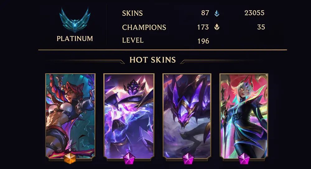 PLATINUM I - 196 LVL - 87 SKIN