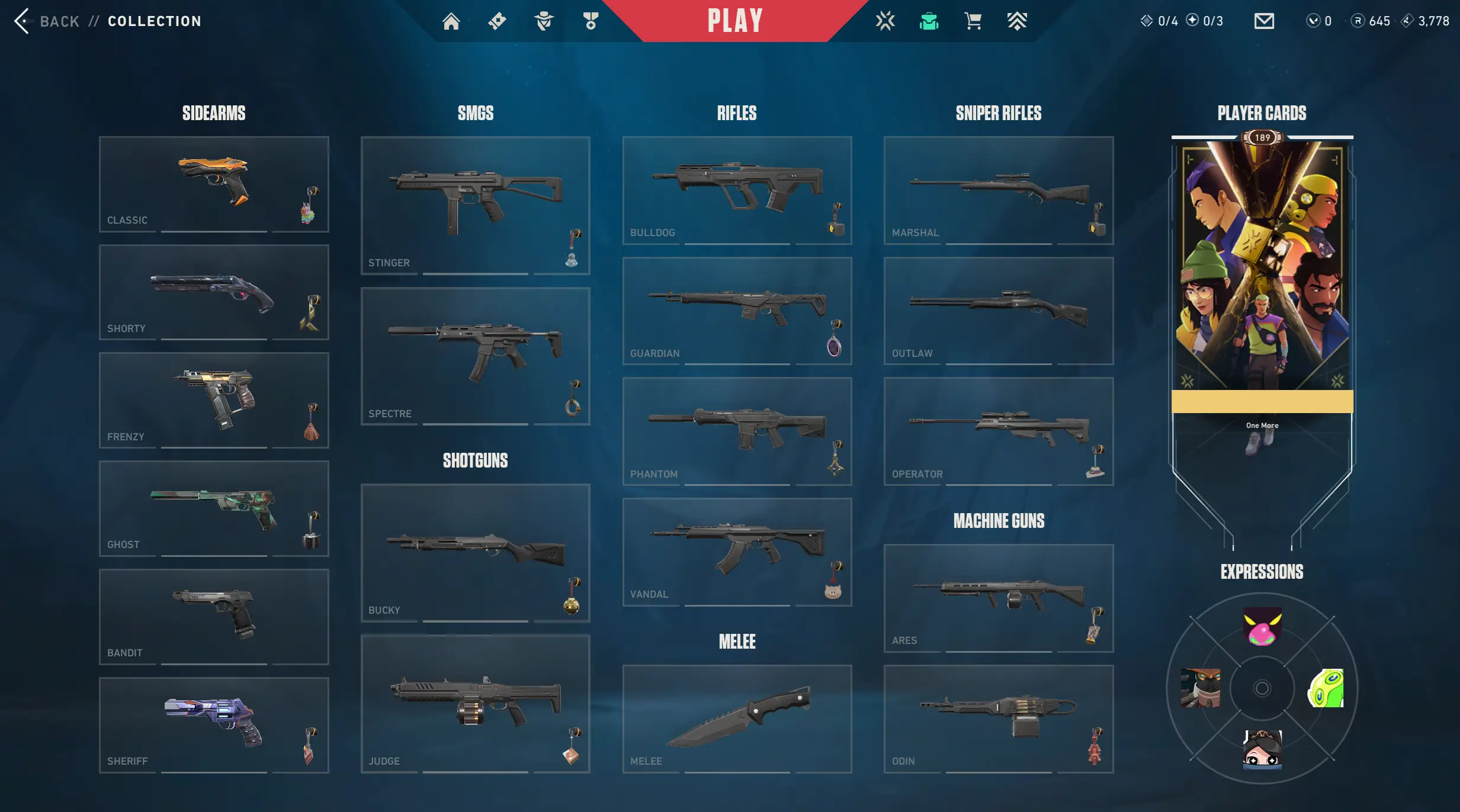 15 Skins - 22 Agents - Unranked - 189 LVL - Full Acces