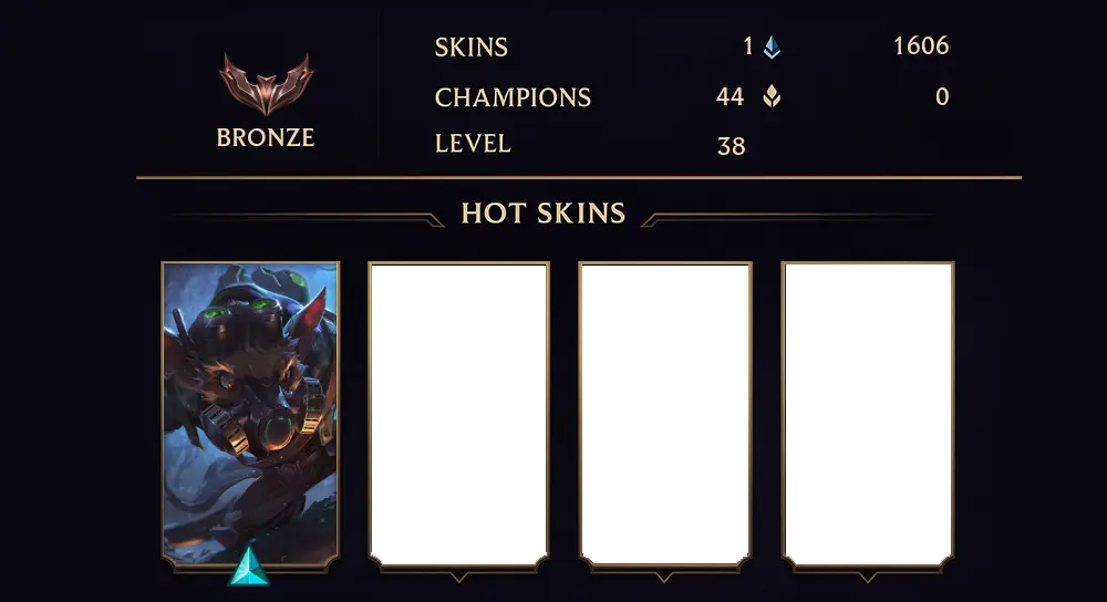 EUW - BRONZE I - 38 LVL - 1 SKIN