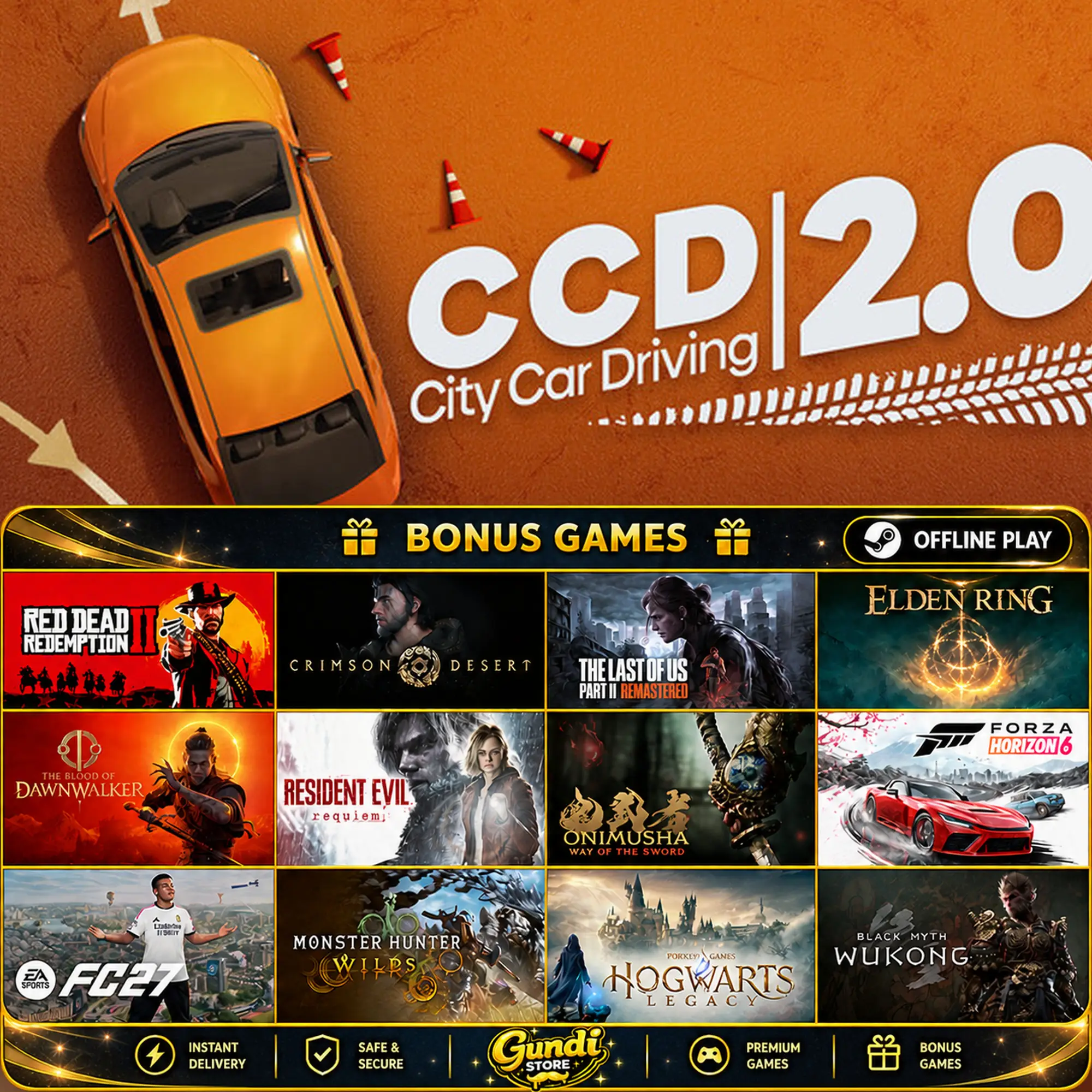 [AUTO CODE] - City Car Driving 2 + BONUS GAME