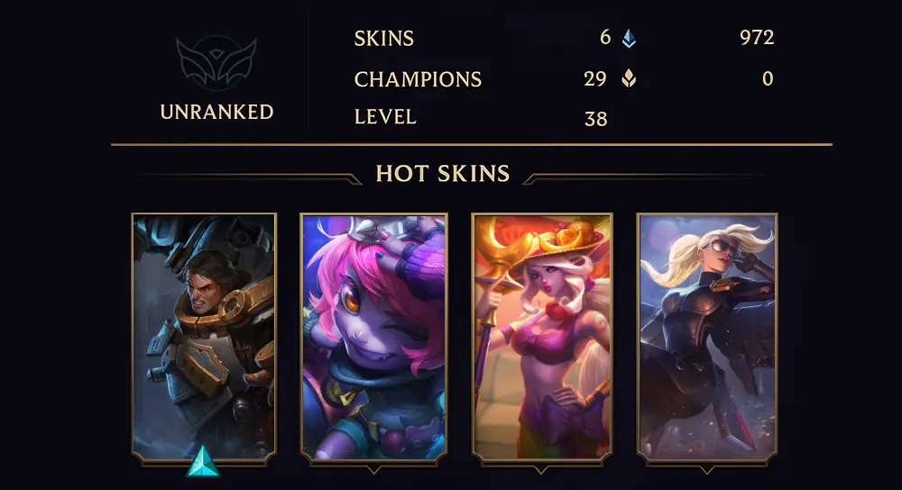 UNRANKED - 38 LVL - 6 SKIN