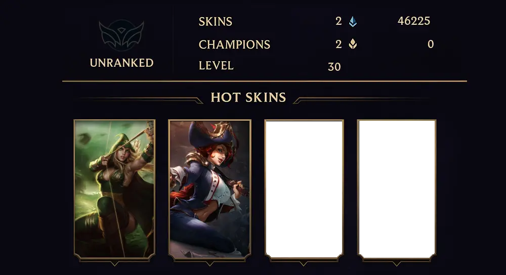 UNRANKED - 30 LVL - 2 SKIN