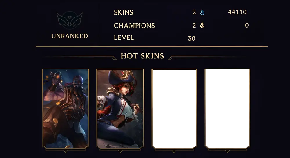 UNRANKED - 30 LVL - 2 SKIN